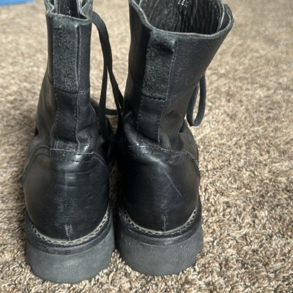 MOMA Black Leather Lace Up Combat Style Boots Size 36 1/2 - Picture 4 of 13